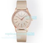 Swiss Replica Patek Philippe Calatrava Cal. 240 Rose Gold Diamond Ladies Watch 